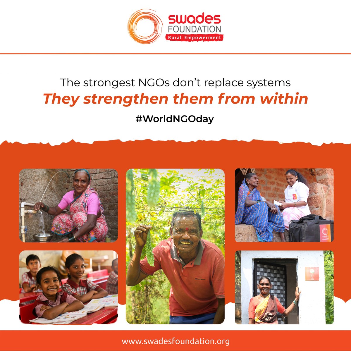 WeAreSwades's tweet photo. Here’s to the organisations working alongside communities and public institutions to help India — and the world — function in a more inclusive, equitable way.

#WorldNGODay #StrengtheningSystems #InclusiveDevelopment #SustainableImpact #BuildingBharat #EquityInAction #NGO #CommunityFirst #SDGs #PurposeDriven #Swadesfoundation