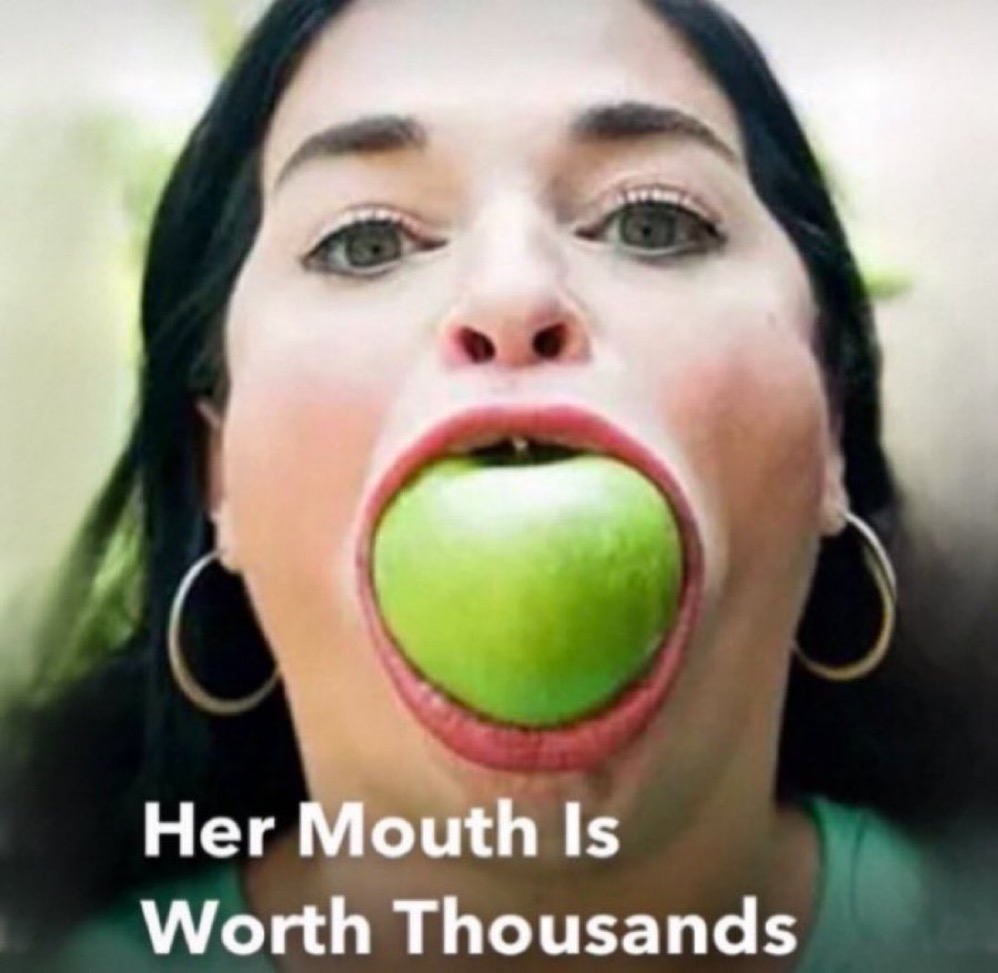 proshipmedia's tweet photo. Her mouth is worth thousands apple stock image earrings green nature natural breaking news article headline https://t.co/Xutd6tFHei