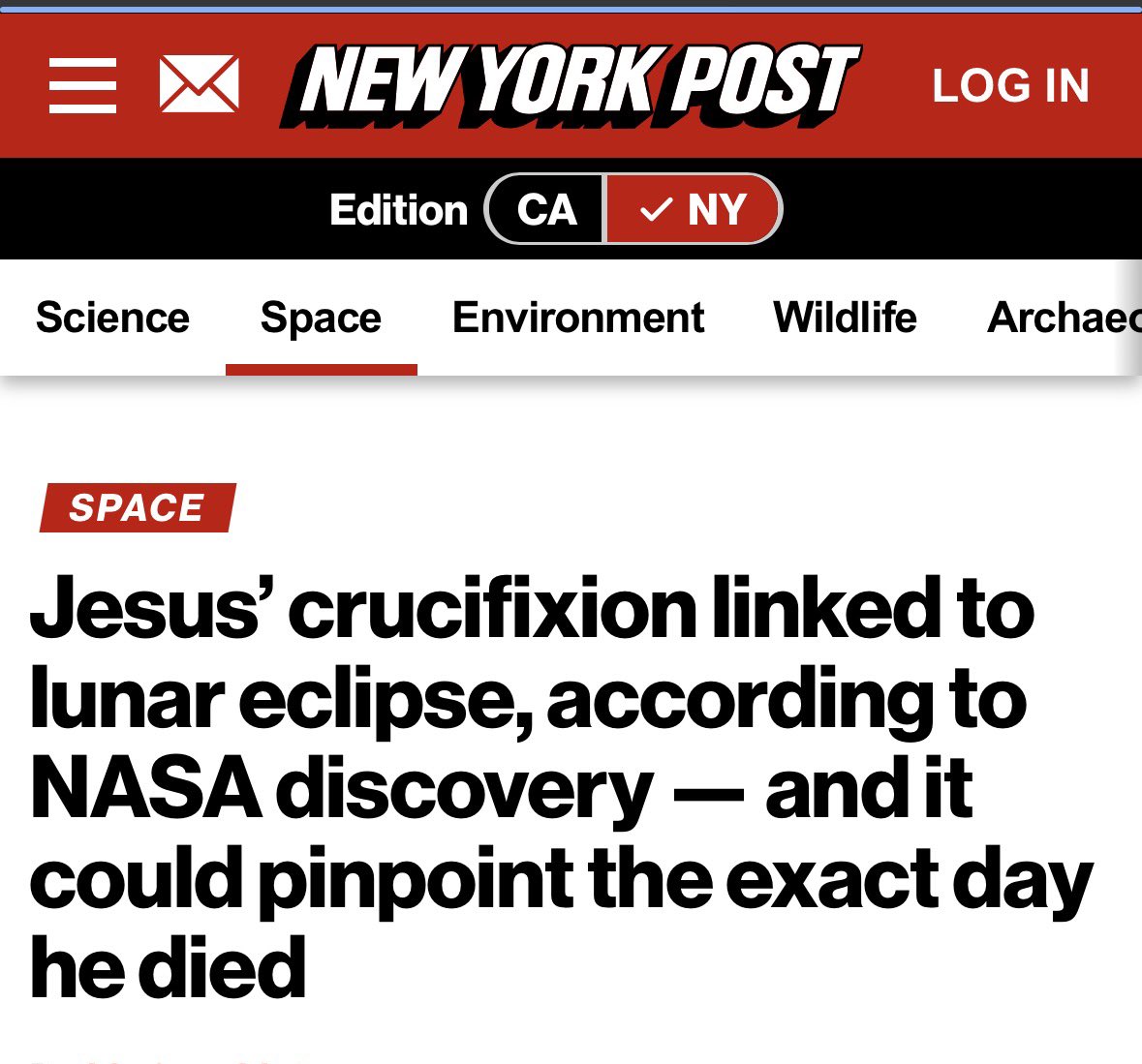 Decían que la Biblia era un libro de ficción y que todo era invento.

La ciencia no tenía explicación para milagros y ahora confirma que tal como dice la Biblia hubo un gran terremoto y un eclipse cuando crucificaron a Jesucristo.