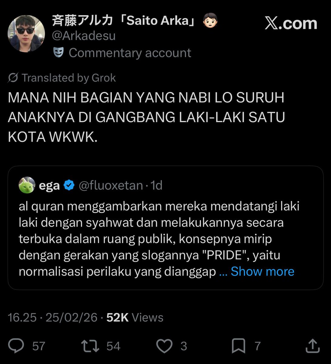 gamau ikut huru hara perdebatannya karena masih Ramadhan tapi untuk statement satu ini, mesti kita luruskan karena udah masuk kategori fitnah keji.

Nabi Luth ‘alaihissalam gapernah nyuruh anaknya di-g*angbang laki laki satu kota spt twit di bawah ini ya guys. kita bedah satu