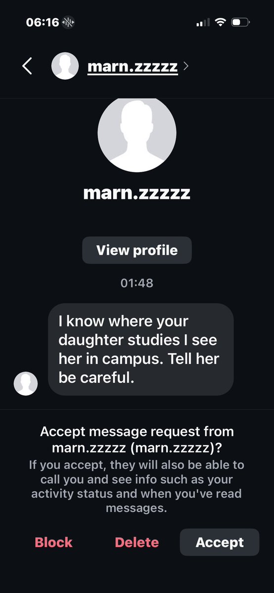 If something happens to my family member, <a href="/MayorofLondon/">Mayor of London, Sadiq Khan</a> and <a href="/metpoliceuk/">Metropolitan Police</a> will be responsible.

I am neither stopping my daughter from going to campus nor are we leaving the UK for safety.