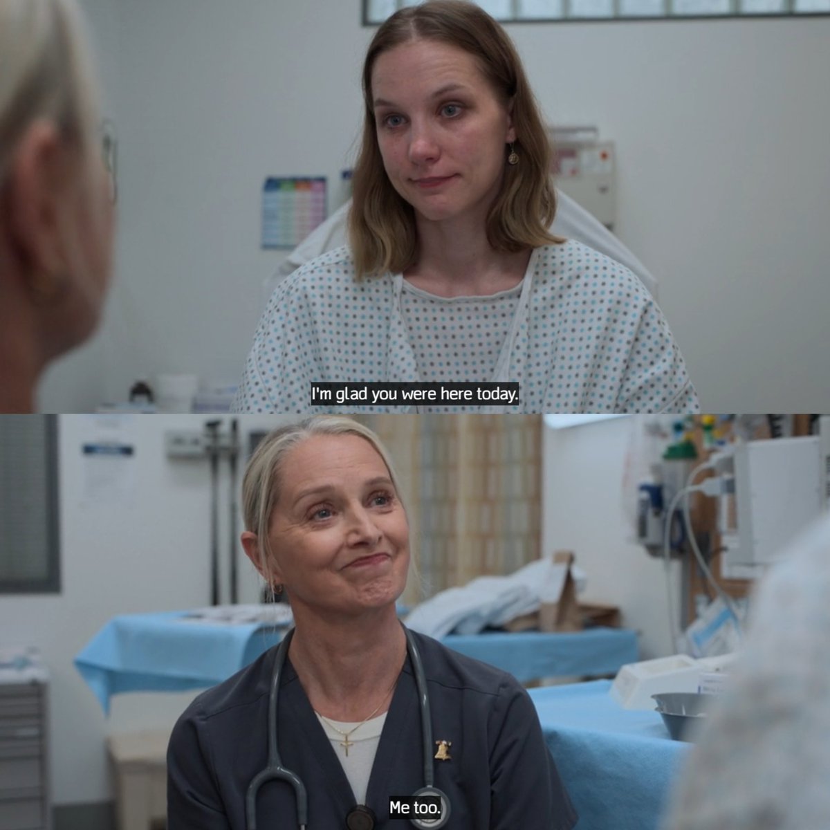 honestly one of my favorite scenes of tonight's episode. it felt so important for Dana, who was a victim of violence and thought to quit her work, was reminded of the reason why she keeps coming back #thepitt