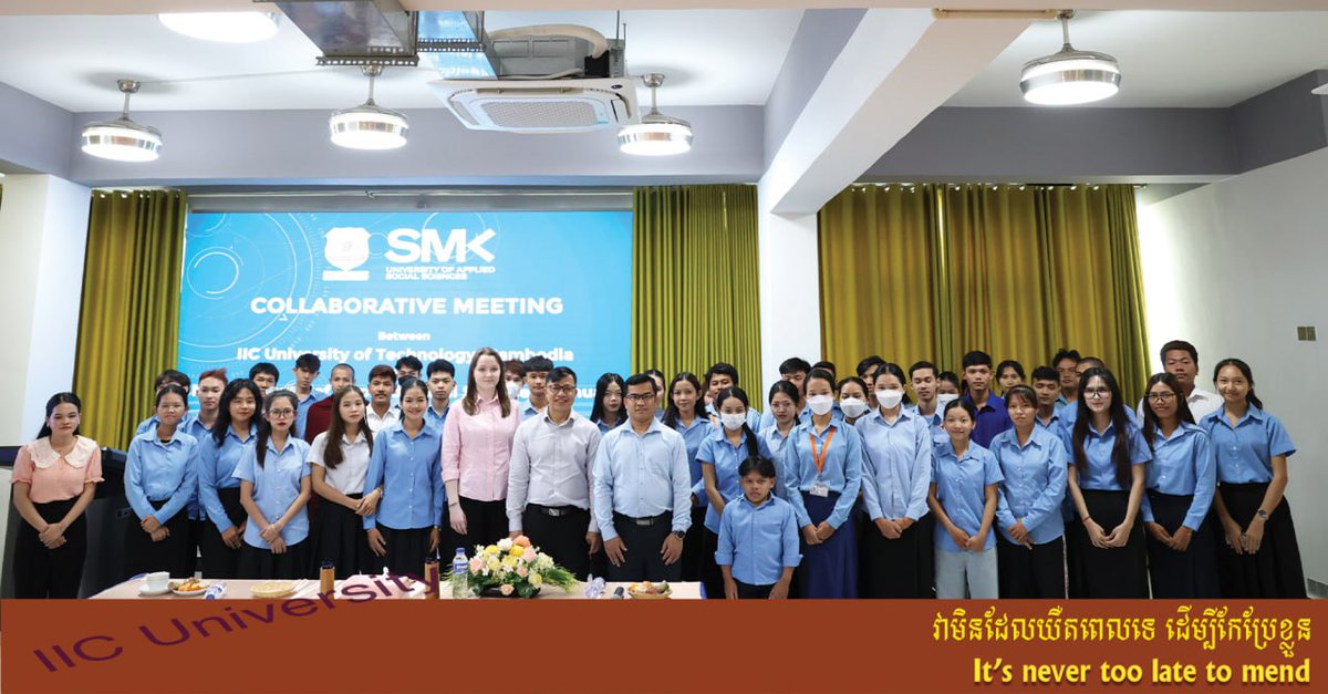 IIC1999's tweet photo. តំណាងសាកលវិទ្យាល័យ SMK UNIVERSITY OF APPLIED SCIENCES មកពីប្រទេសលីទុយអានី ទ្វីបអឺរ៉ុប បានមកជួបពិភាក្សា​ជាមួយគណៈគ្រប់គ្រង​របស់សាកលវិទ្យាល័យ​ IIC https://t.co/iHeQxQzWCt