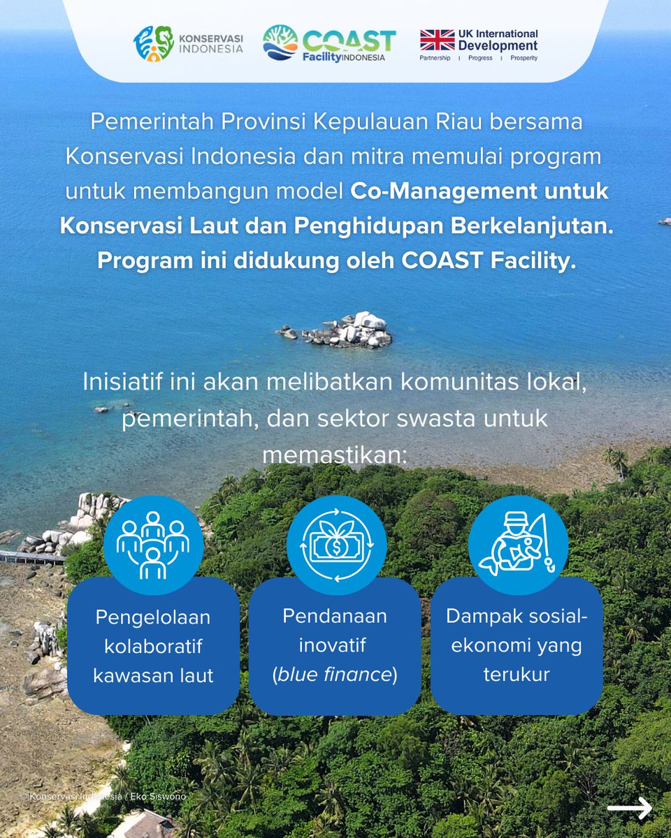 KonservasiID's tweet photo. Kami bersama komunitas lokal, pemerintah, dan sektor swasta, memulai perjalanan baru untuk memperkuat konservasi laut dan mata pencaharian masyarakat pesisir melalui pendekatan co-management dan inovasi pembiayaan biru. #Bintan #ProjectKickOff #COASTProgramme https://t.co/C58BG4mqQl