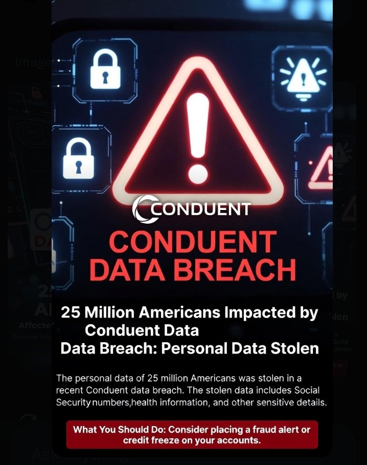 Massive data breach alert:
Imagine when you go to the hospital for treatment they take your data for folder/file registration  just for some hackers to hack the hospital and take all your infos. 
Conduent (handles govt benefits, Medicaid, insurance for millions) got hacked now