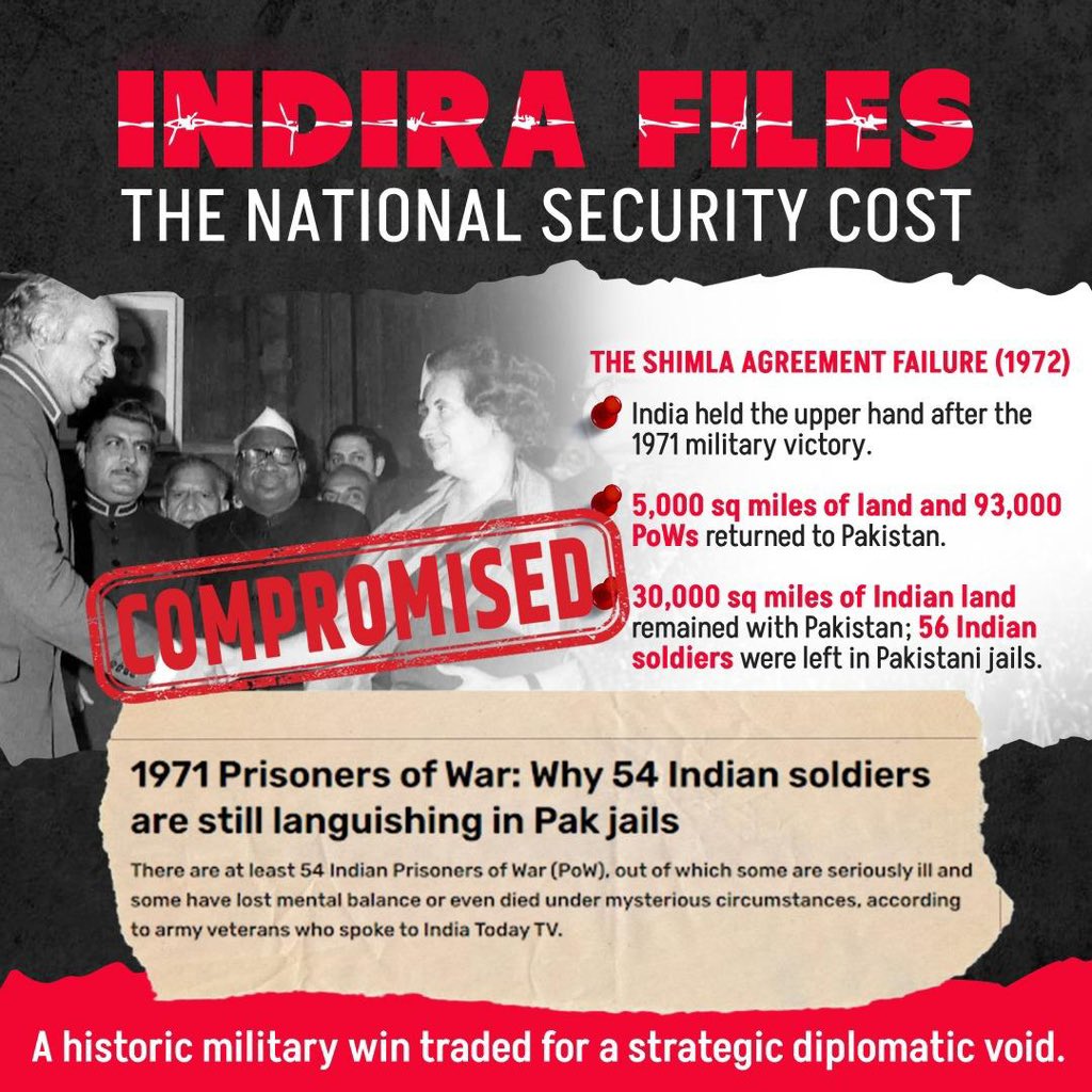 arungovil12's tweet image. जब नेतृत्व राष्ट्रीय हित से ऊपर राजनीति को रखता है, तो उसके परिणाम पीढ़ियों तक गूंजते हैं।

इतिहास हर समझौते, हर चूके हुए अवसर और हर उस निर्णय को दर्ज करता है, जिसने भारत की सामरिक स्थिति को कमजोर किया।

#CompromisedIndiraGandhi #CompromisedCongress