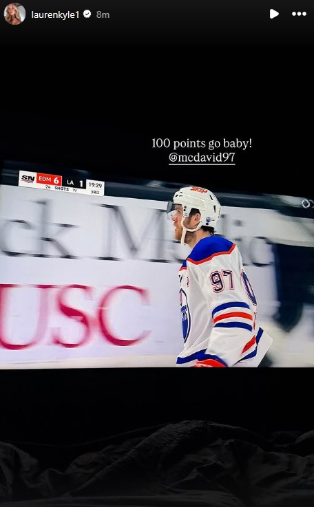 ItsAlwaysMarch's tweet photo. Connor McDavid's wife on IG after his 100th point of the season (2025-26)

📸: Lauren Kyle McDavid's IG https://t.co/L7CjFmqbfQ