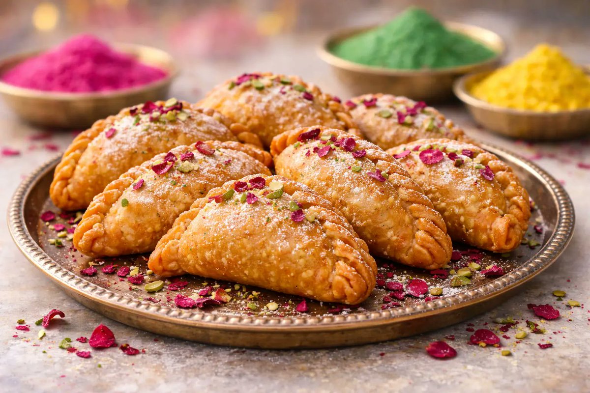 DeliciousMitali's tweet image. 👉 पूरी recipe यहाँ पढ़ें: mitalideliciouskitchen.com/gujiya-recipe-…
होली बिना Gujiya?
ये तो नामुमकिन है 😍🔥
Crispy बाहर से…
अंदर से khoya और dry fruits से भरी हुई 🤤
एक बार घर पर बना ली तो बाजार वाली भूल जाएंगे 💯
#Gujiya #HoliSweets #IndianDessert #FestiveVibes