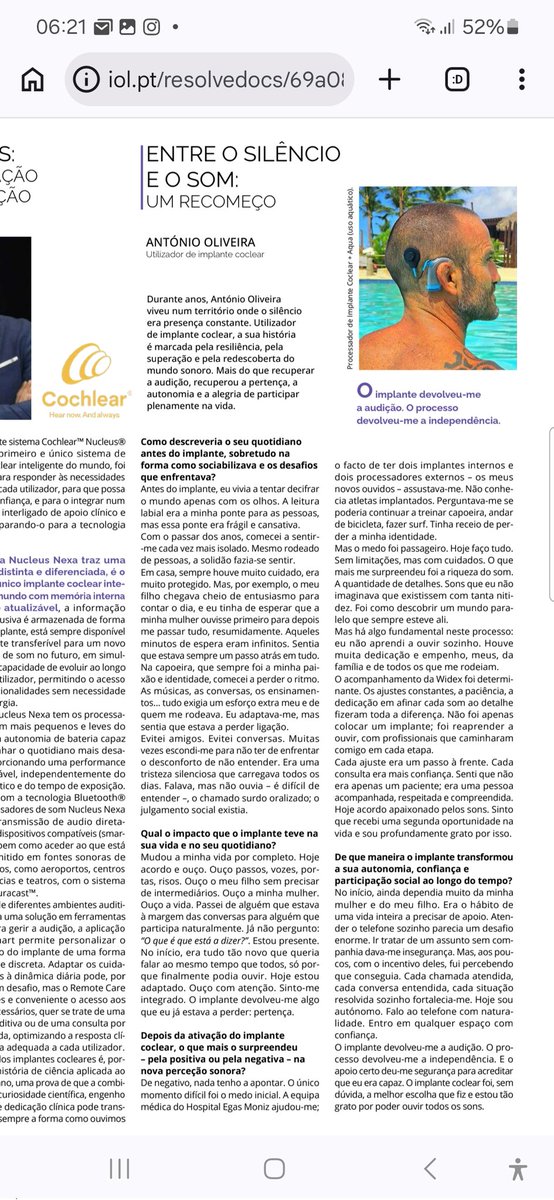 OUVIR1's tweet photo. #DiaInternacionalDoImplanteCoclear #SemanarioSOL #CadernoPaisPositivo 27.02.2026 📰🗞  Parte 1 de 2 https://t.co/d4R0HxXFyn