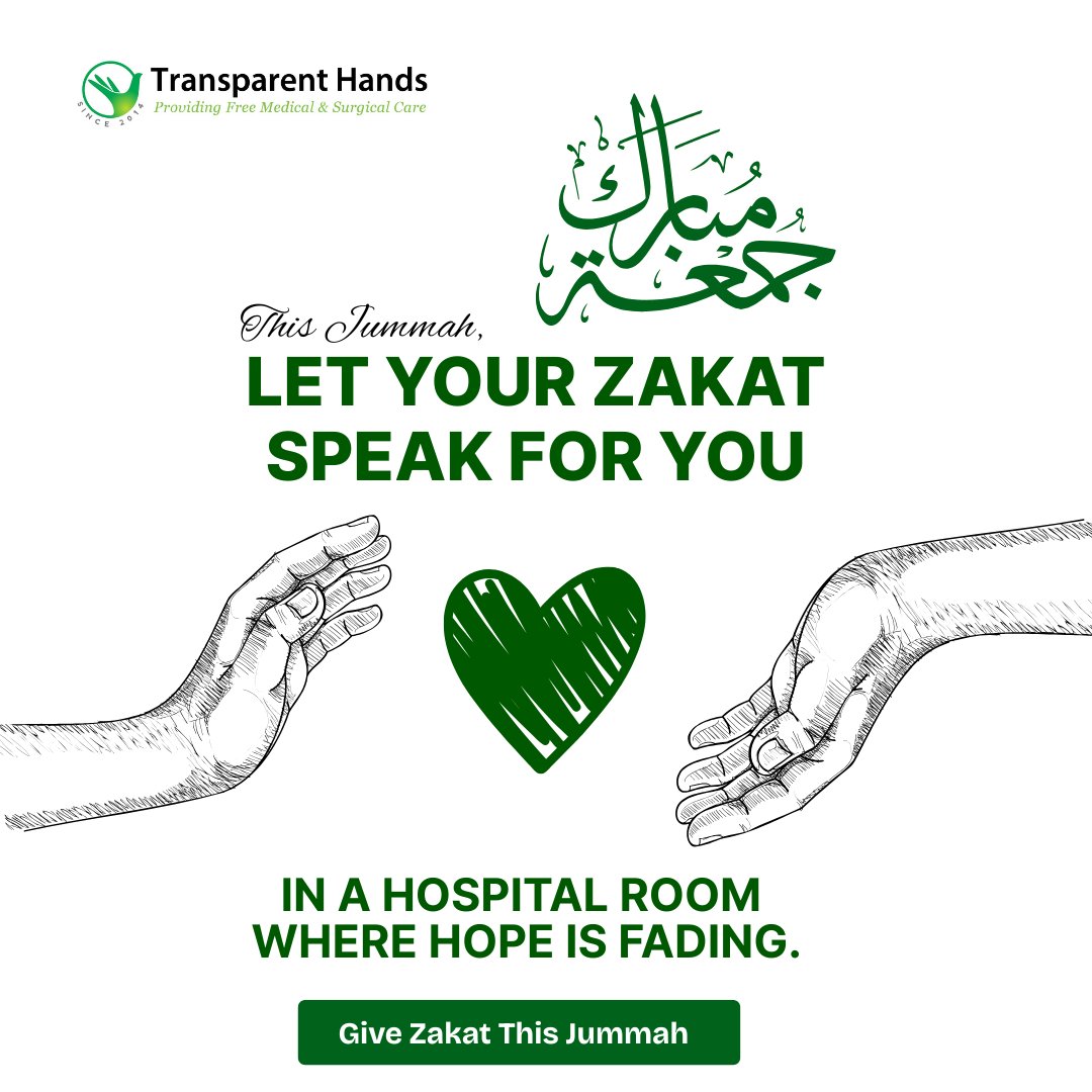 TransparentHand's tweet photo. When surgery is the only hope but the cost is unaffordable, patients suffer and families lose hope. This Jummah, let your Zakat save lives and bring relief this Ramadan. Calculate and pay your Zakat today.
https://t.co/24gglZ6Xhb https://t.co/M29a7H7C0h