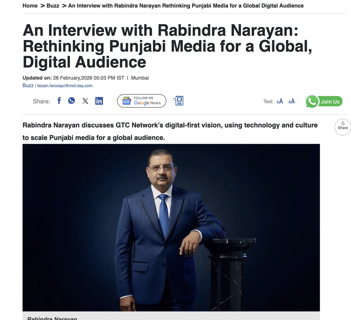 RabindraGTC's tweet photo. An Interview with Rabindra Narayan: Rethinking Punjabi Media for a Global, Digital Audience https://t.co/KblmWapbvF https://t.co/00d1z1Ptuw