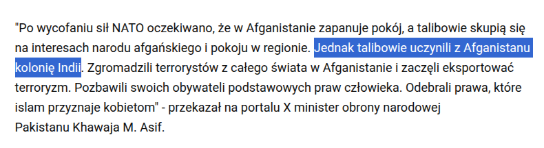 Putin wspiera Talibów, ale że Modi też? Możliwe, możliwe...