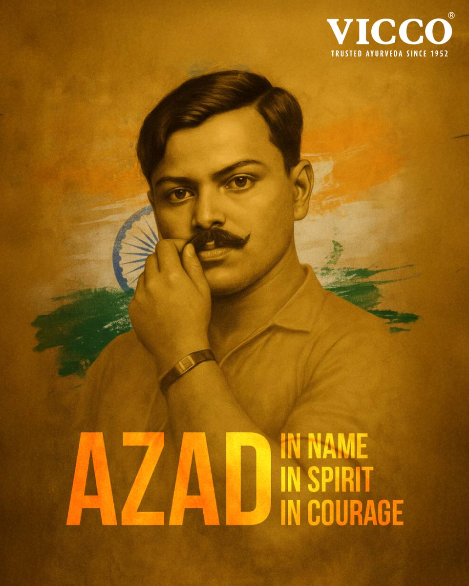 Azad in spirit.
Azad in courage.
Azad forever.

Remembering #ChandrashekharAzad today, a timeless symbol of bravery and national pride.

#ViccoLabs #ProudlyIndian