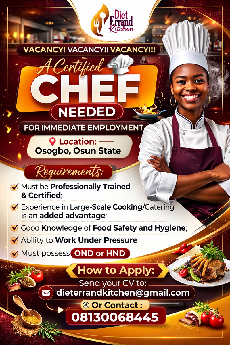 JoeGreat4568's tweet photo. Urgently needed if you know anyone around Osogbo axis. Pay is lucrative https://t.co/DZRRGxmxYV