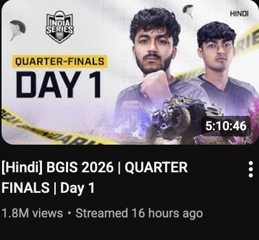 E4EQUIP's tweet image. 🚨 After a long time in Indian Esports, both @KIEOFFICIAL_ India and Garena India hosted their official tournaments at the same time!

BGIS 2026 QF Day 1: 1.8 Million Views
FFMIC 2026 Spring Day 1: 1.2 Million Views

#FFMIC #BGMIEsports