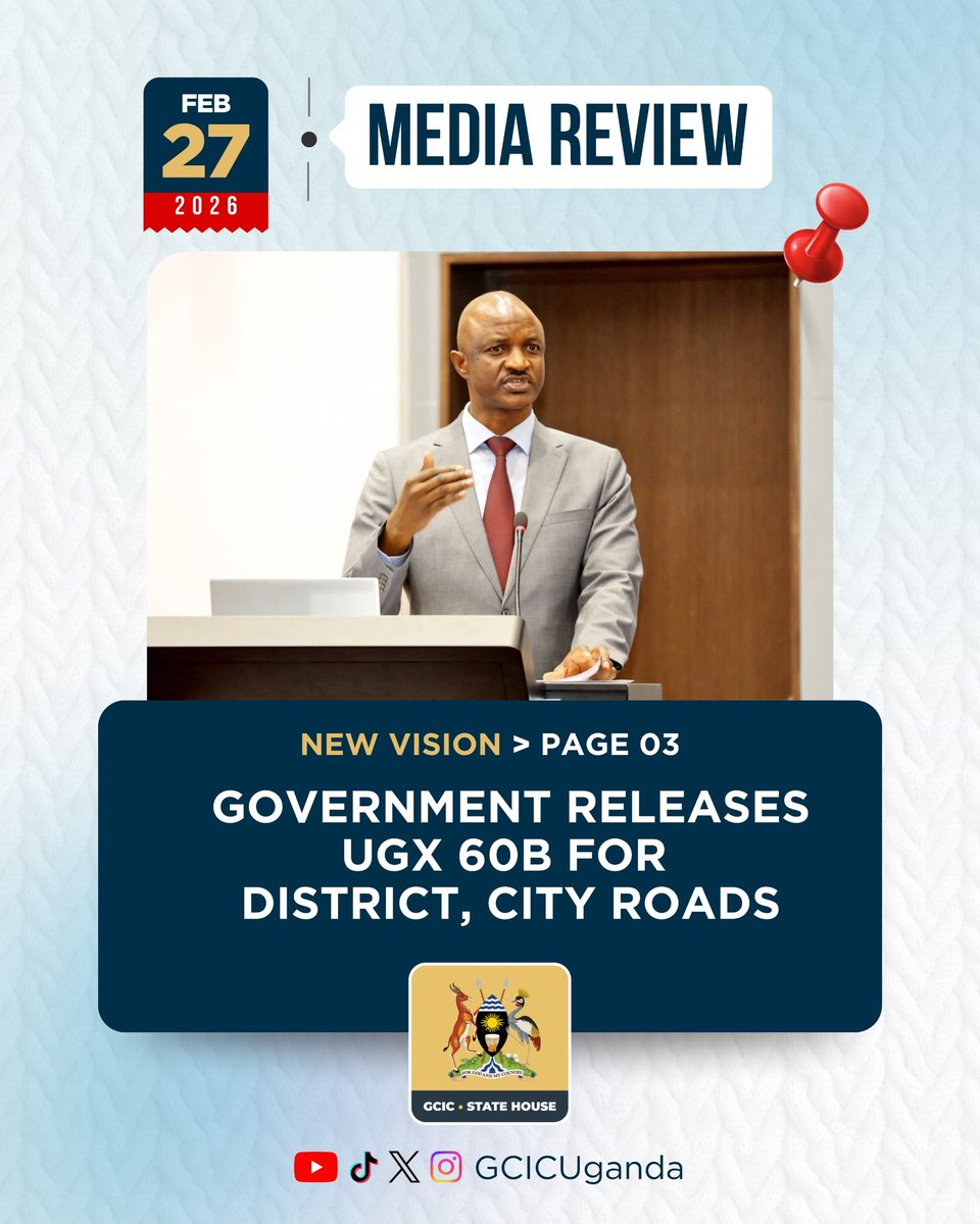 The Finance Ministry has released UGX 59.55b to districts, cities and municipalities for road maintenance for quarter three of the current financial year (2025/26).According to the circular from the finance ministry, UGX 52.1b was released to district local governments.