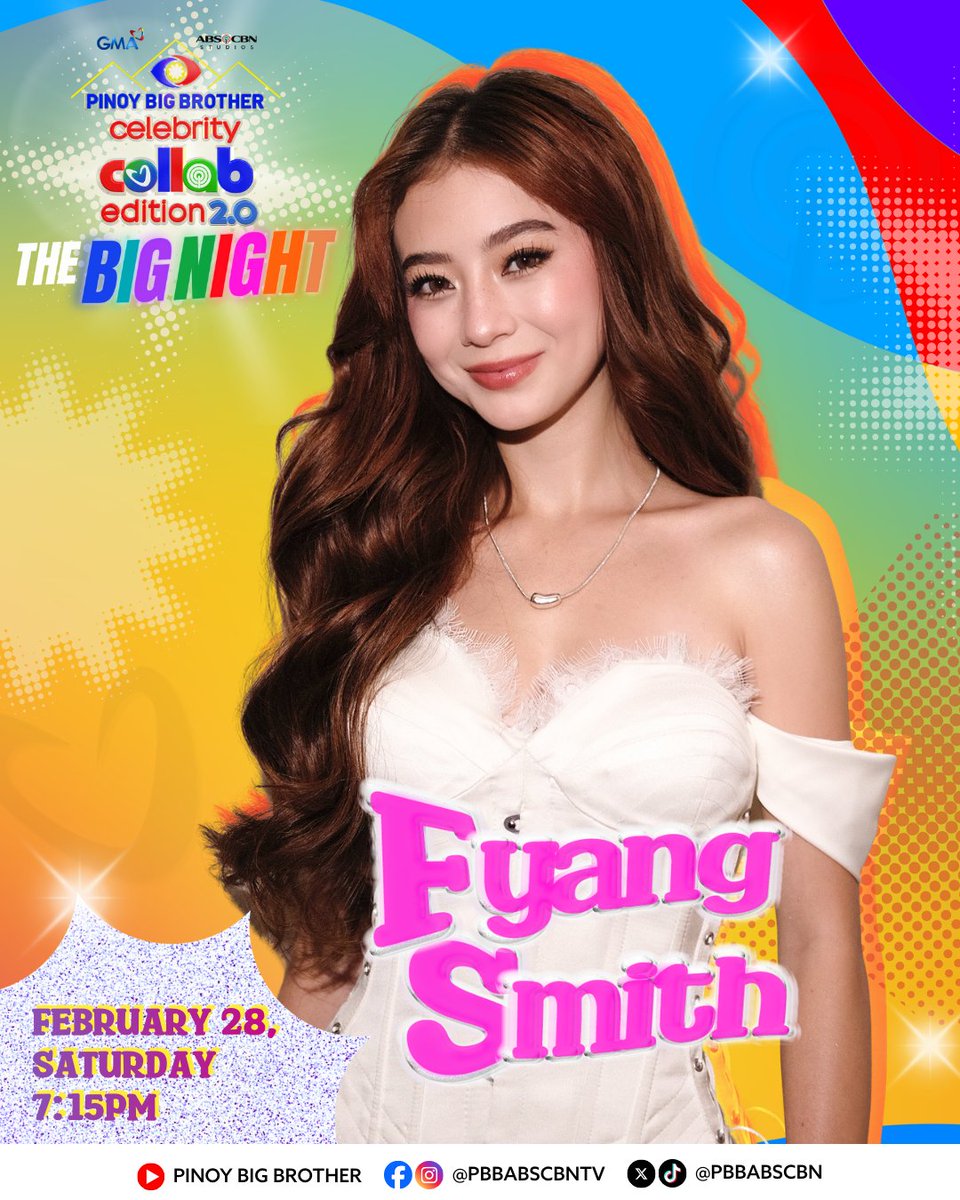 BIG NIGHT just got even BIGGER! 🌟

Makakasama natin si Fyang Smith sa PBB Celebrity Collab 2.0 The Big Night ngayong February 28, Saturday | 7:15PM! Expect pasabog, expect feels, expect iconic ganap! 🥳

#PBBCollab20TheBigNight