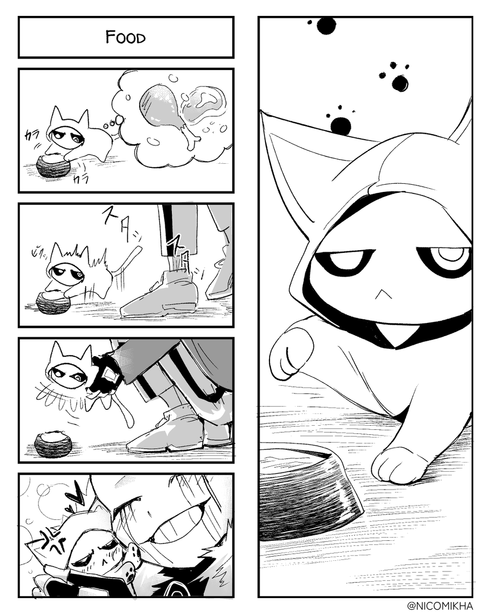nicomikha's tweet image. Page 4 (bonus)
Didn't have enough time for the main story today, so I drew a #kist bonus page where Dust is a cat. Meow.