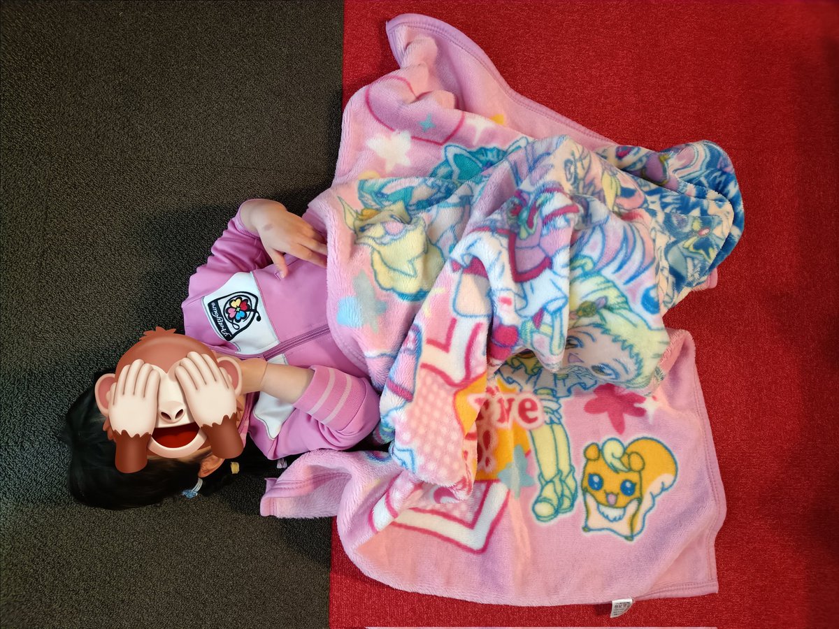 mame_room's tweet photo. 親がガチオタだと令和でもフレプリジャージ着てプリキュア5gogoの毛布使って子育て出来ます。 https://t.co/acJ0hjMXtd