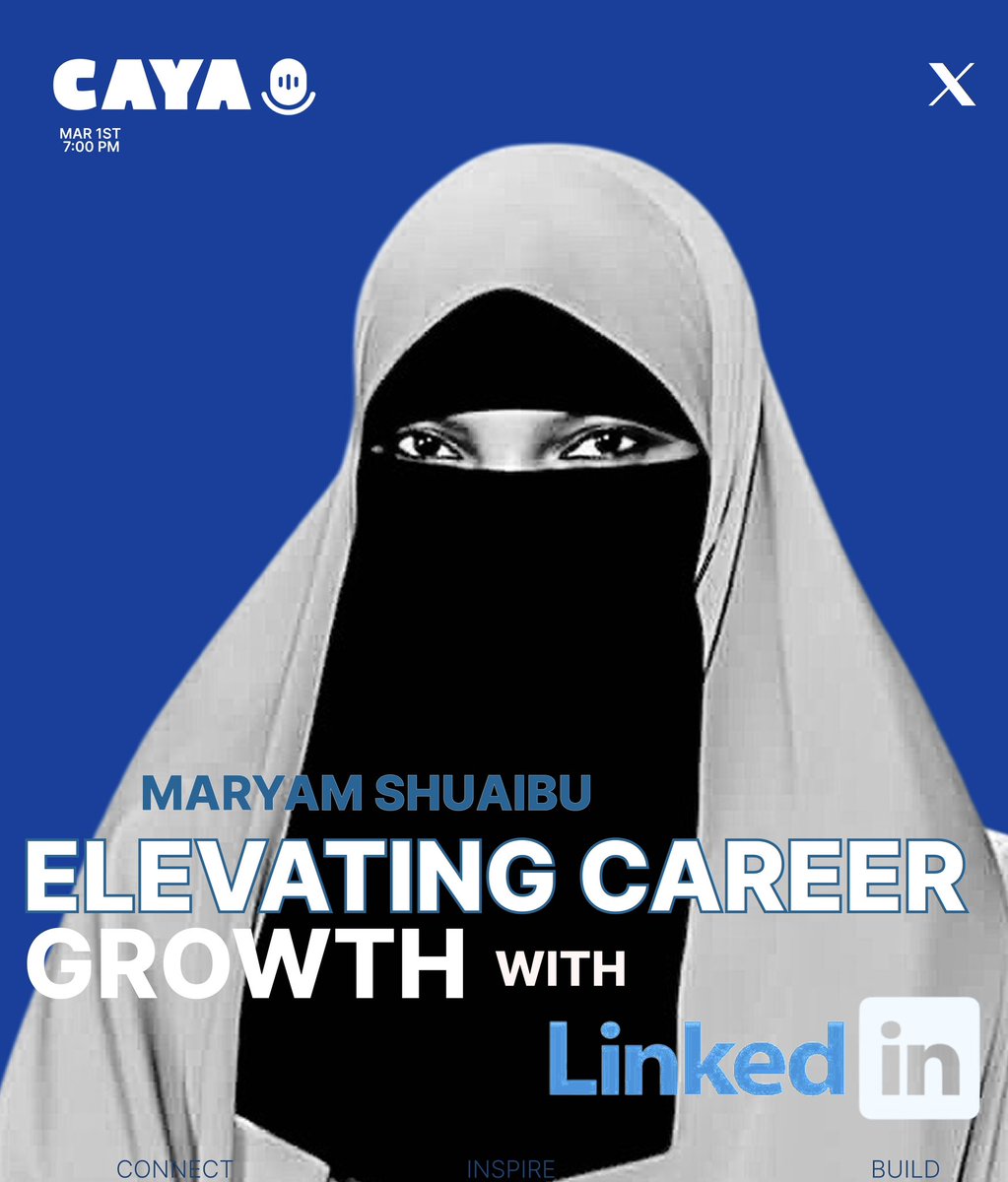 CayaHQ's tweet photo. Your LinkedIn profile shouldn’t just exist.
It should position you.

Join us this Sunday for another powerful CAYA 🎙️ conversation on:

Elevating Career Growth with LinkedIn

With special guests:
@Cyberhijabitech &amp; @PorryferaOkeke 
📜 https://t.co/SZJ6hI7UC8