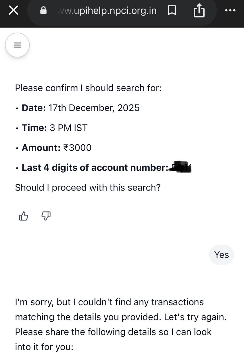 MDebopam's tweet photo. @IPPBOnline @NPCI_NPCI I was asked to register a complain to NPCI regarding the UPI payment issue by the bank. I am providing all the needed details to your bot but it’s incapable of finding the transaction. See the response below. Please provide me a customer support. https://t.co/HPWzlgBMrI