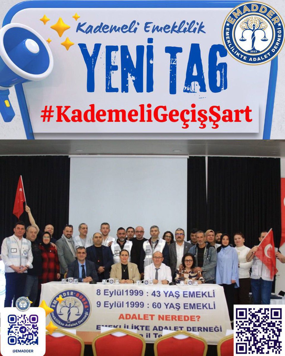 📣📣 TAG DUYURUSU 📣📣
👇👇👇👇👇
#KademeliGeçişŞart

Bir gecede alınan bir karar, milyonların hayat planını altüst edemez.
İnsanların emeği ve ömrü bu kadar kolay yok sayılmaz.
Sosyal devlet, sorunları erteleyerek değil, adaletle ayakta kalır.

8.9.1999 → Kurtuluş
9.9.1999 →