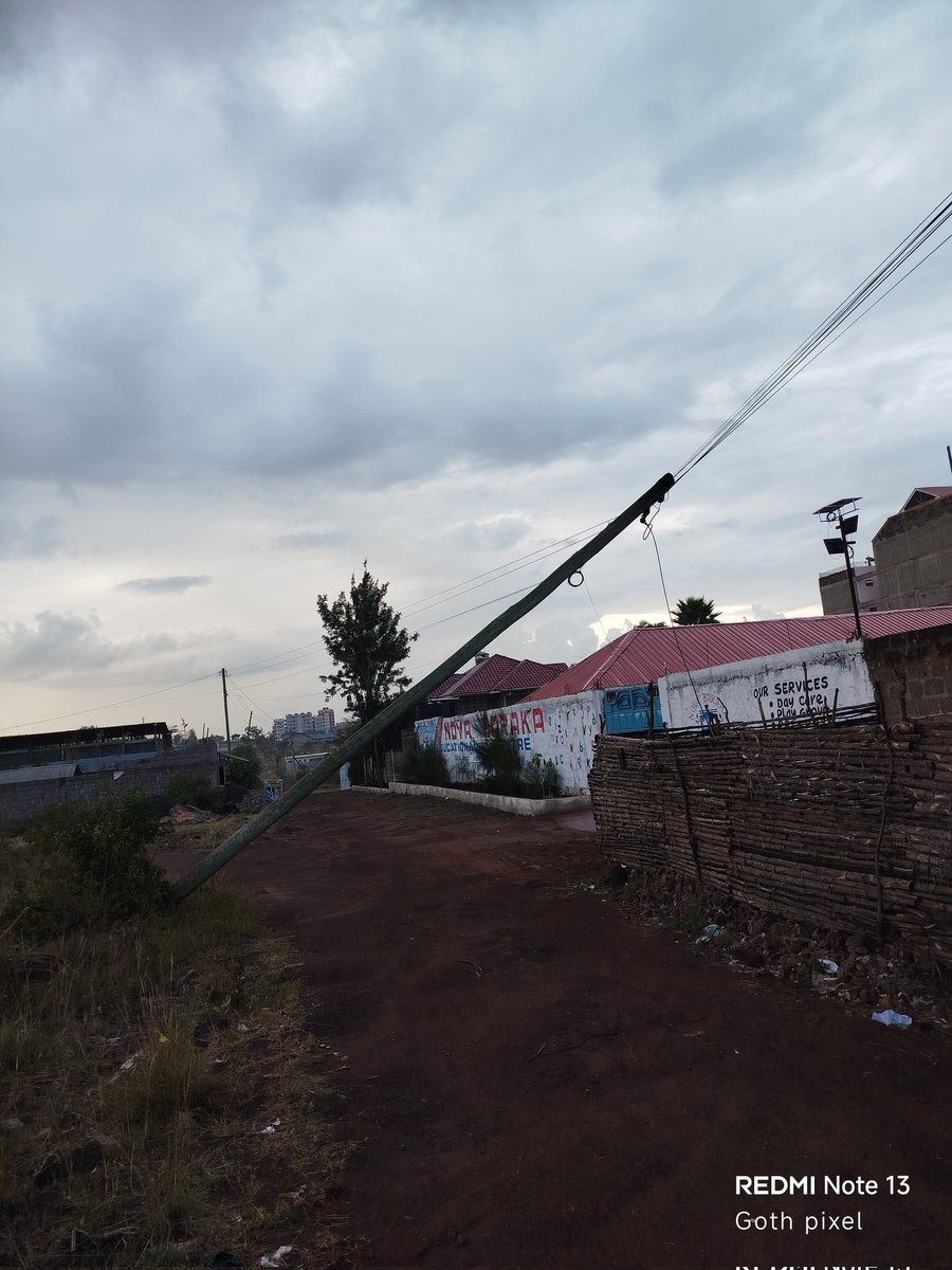 Gothboy_56's tweet photo. Hello @KenyaPower_Care @KenyaPower There is this almost fallen post in witeithie,kifufe near Nova baraka educational centre with electric wires hanging lowly.kindly watch it out https://t.co/0JiaB1xzH3