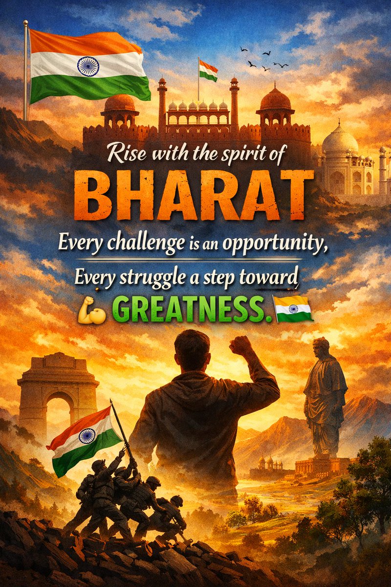Rise with the spirit of Bharat.
Every Challenge is an opportunity, Every step towards Gratness.