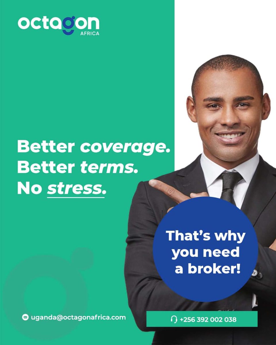 octagon_uganda's tweet image. Why go it alone?
 
With us, you get expert negotiations on premiums &amp;amp; coverage, protecting you from unnecessary losses, stress &amp;amp; exhaustion. #OctagonCares #InsuranceSimplified
Find us; 📍 Padre Pio House, 4th Floor, Plot 32 Lumumba Avenue or 📞 (256) 392 002 038