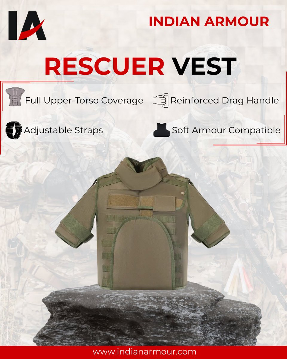 armour_indian's tweet photo. The Rescuer Vest by Indian Armour delivers full upper-torso coverage, adjustable comfort, and mission-ready compatibility for demanding operations.
Click to Visit: https://t.co/LYGNbY0EOl
.
.
#IndianArmour #RescuerVest #TacticalVest #DefenceEquipment #MilitaryProtection https://t.co/xfnlgA1MAO
