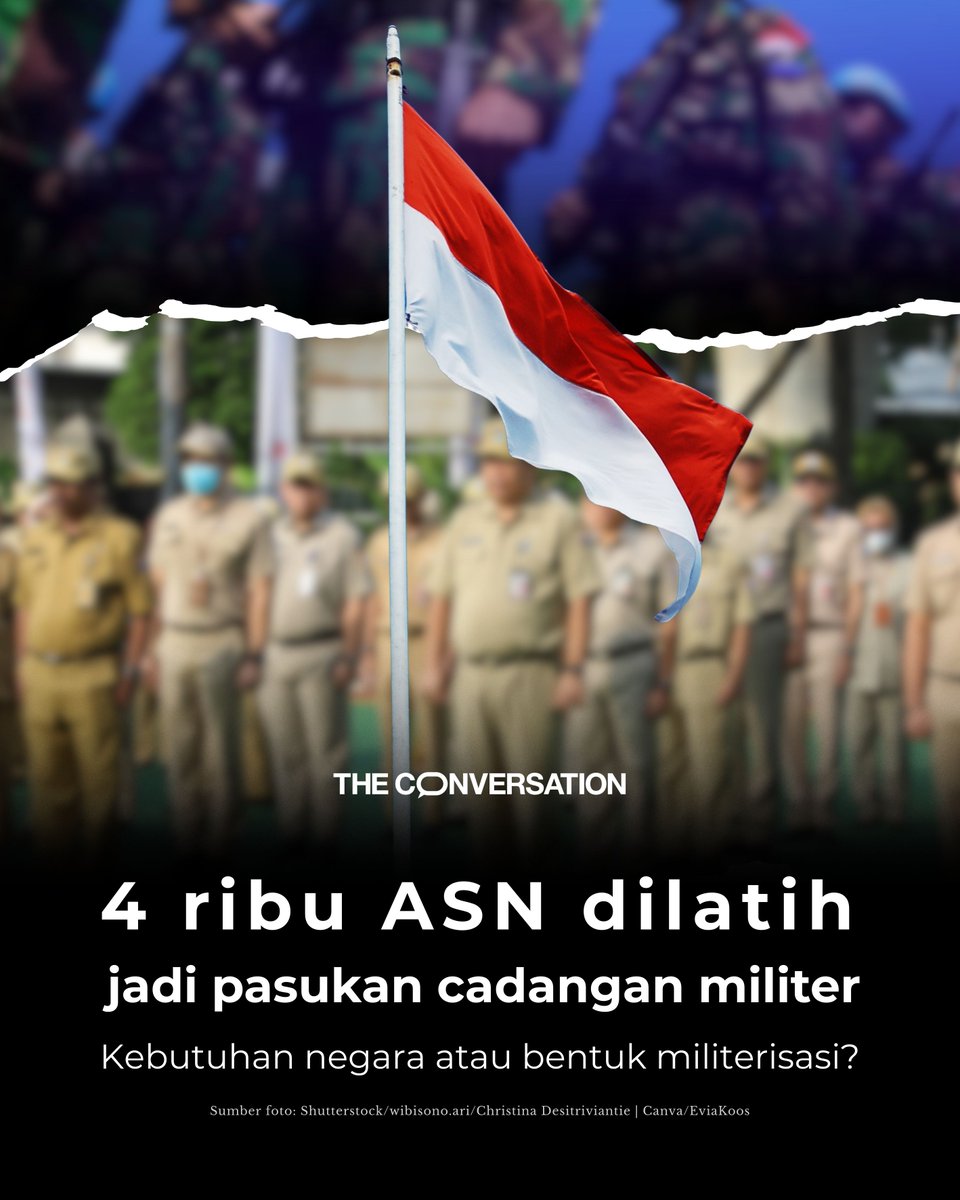 ConversationIDN's tweet photo. Masa ASN sipil tiba-tiba disuruh jadi pasukan militer 😂

Kalau niatnya untuk tumbuhkan nasionalisme, emang perlu pakai pelatihan militer? https://t.co/2pAyzVeh6g