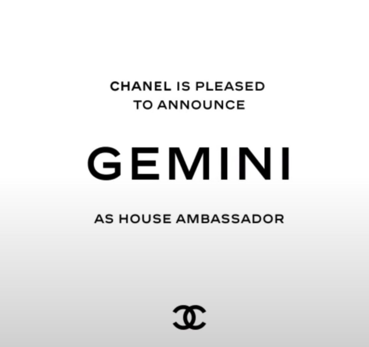 เคยคิดว่าชื่อ Gemini สวยมาตลอด แต่มันยิ่งสวยมากขึ้นไปอีกเมื่ออยู่บนประกาศอันนี้อ่าาาาาㅠㅠㅠㅠㅠㅠㅠㅠㅠㅠㅠㅠㅠㅠㅠㅠㅠㅠㅠㅠㅠㅠㅠㅠㅠㅠㅠㅠㅠㅠㅠㅠㅠㅠㅠㅠ

GEMINI CHANEL BRAND AMBASSADOR
#CHANELXGEMINI