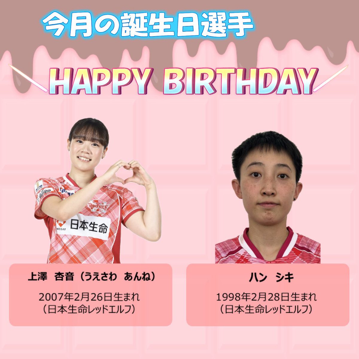✨🎉Happy Birthday🎉✨／ 2月のお誕生日は #上澤杏音 選手と