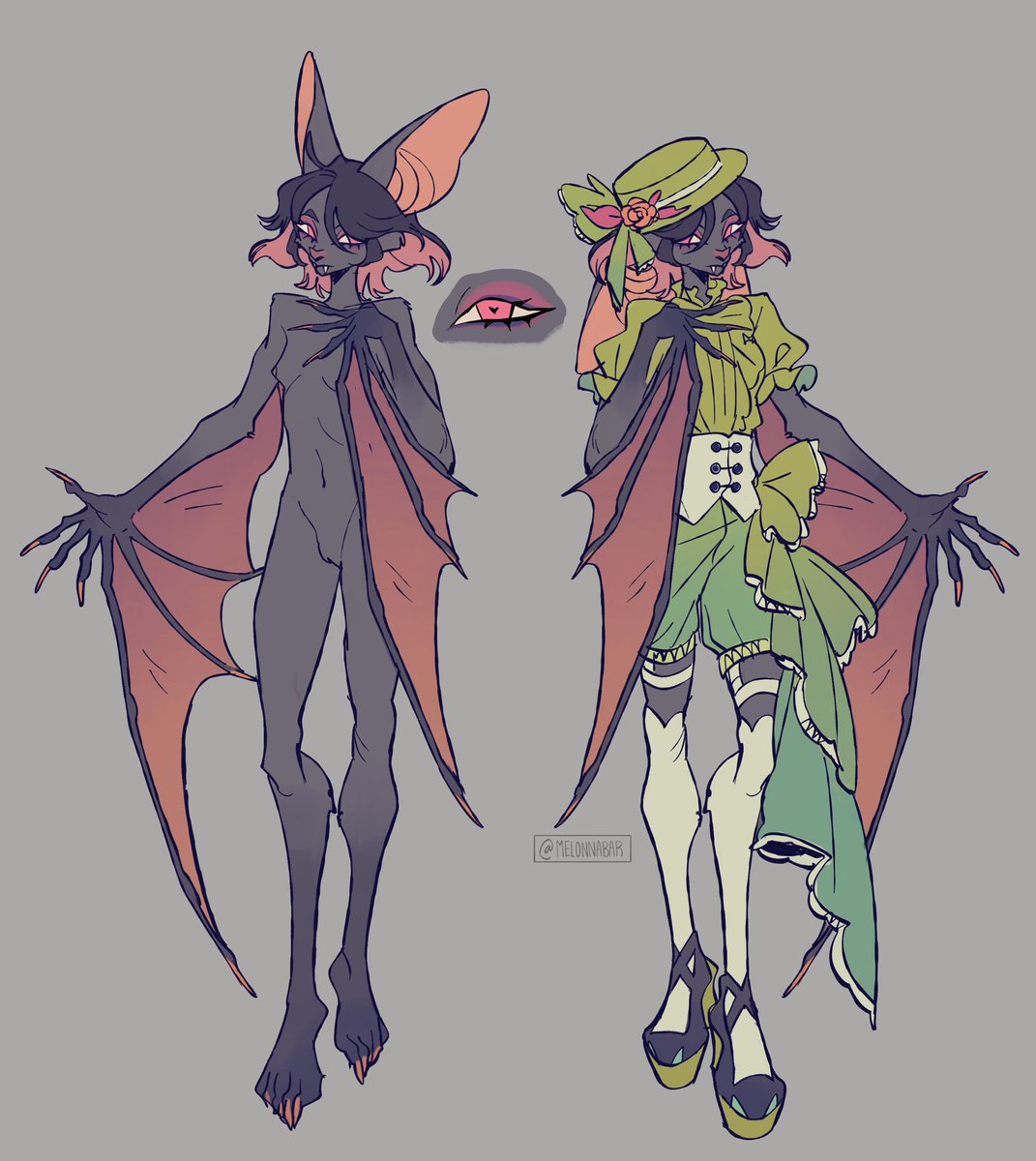 Also another furry oc that’s a bat, idk which colors to pick
