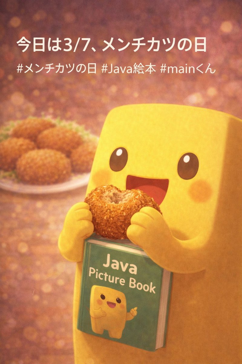 mainkun_ebook's tweet photo. March 7 is Menchi Katsu Day.
It’s actually one of my favorites.
I’m definitely going to buy some and enjoy it today.
#JavaPictureBook #main_kun #MenchiKatsu https://t.co/rJoUxqEWO9