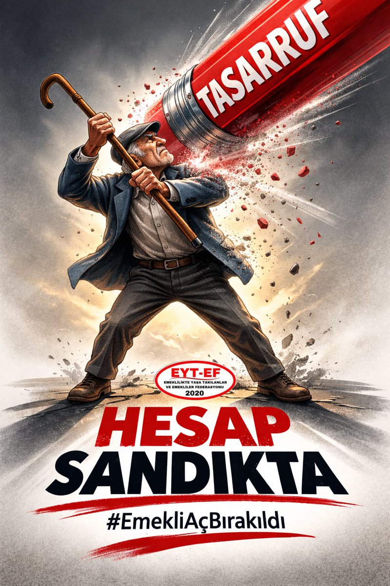 EMEKLİ
👇
#EmekliAçBırakıldı

Emekli tasarruf kalemi değildir.
Emek hakkı seçim vaadi olamaz.

Açlık sınırı altında maaşı,
Sabır telkinini, 
Oyalama Sözlerini 
Kabul etmiyoruz.

#Emekli yaşadığını unutmaz.
Hesap Sandıkta !

#5000KısmiYarıYoldaBırakıldı
<a href="/RTErdogan/">Recep Tayyip Erdoğan</a> 
<a href="/isikhanvedat/">Prof. Dr. Vedat Işıkhan</a>