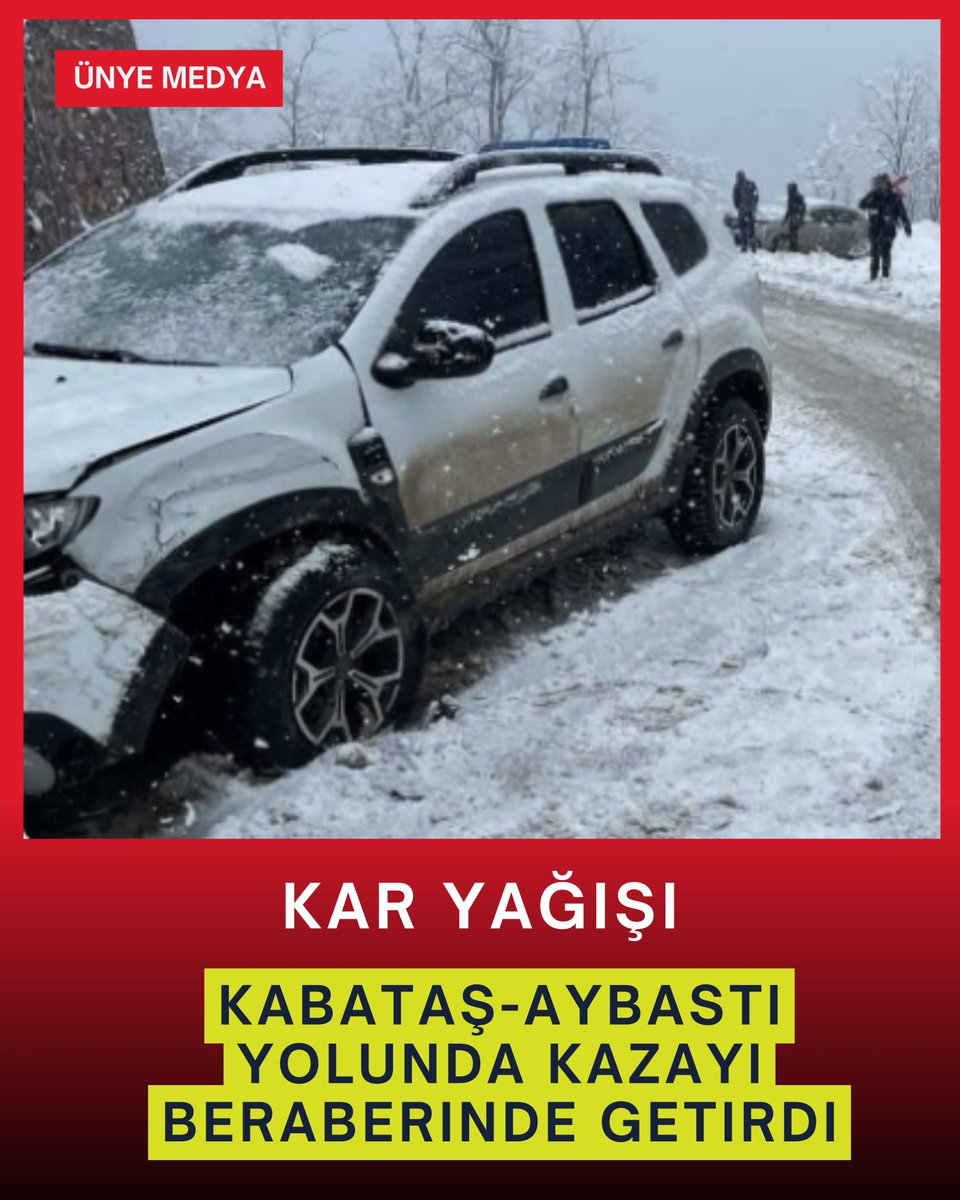 Kar Yağışı Kabataş-Aybastı Yolunda Kazayı Beraberinde Getirdi unyemedya.com/haber/kar_yagi…