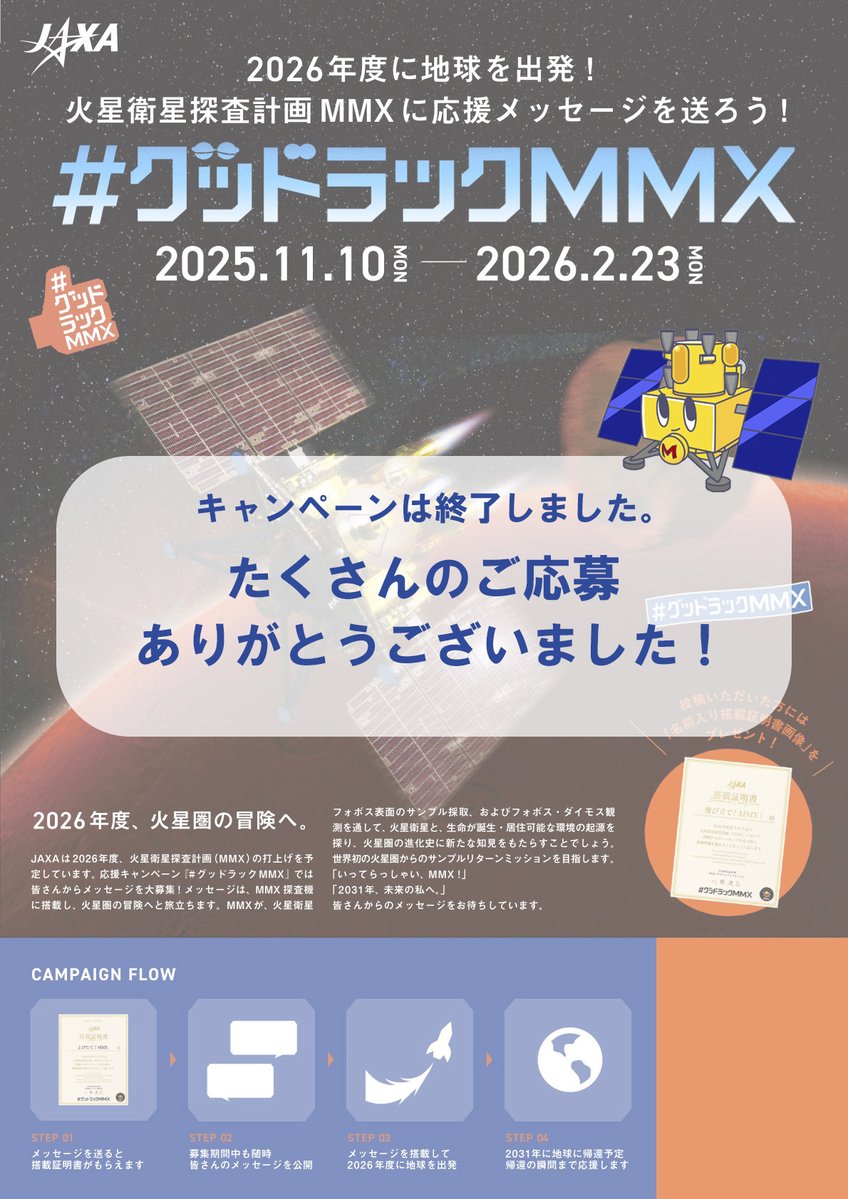 JAXA火星衛星探査計画MMX (@mmx_jaxa_jp) / Posts / X