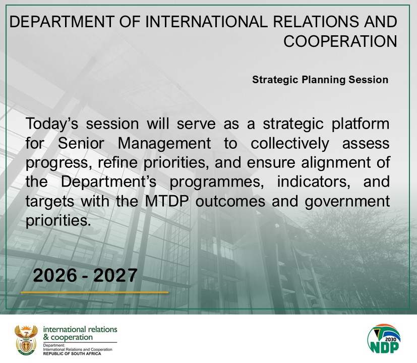 DIRCO_ZA's tweet photo. Today at OR Tambo building | DIRCO Strategic Planning Session.
In pursuit of a #AbetterSouthAfrica #AbetterAfrica #AbetterWorld https://t.co/w0btaPyTNT