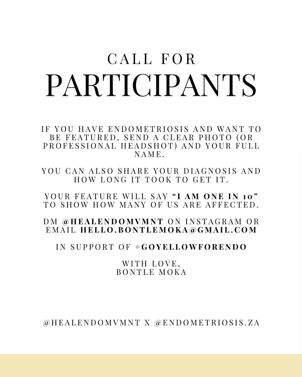 EndometriosisSA's tweet photo. ✨ You can send in those photos besties ✨ and start changing those profile pictures
We counting down now 💛

#yellowforendo #endometriosis https://t.co/KHQr6tfwJu