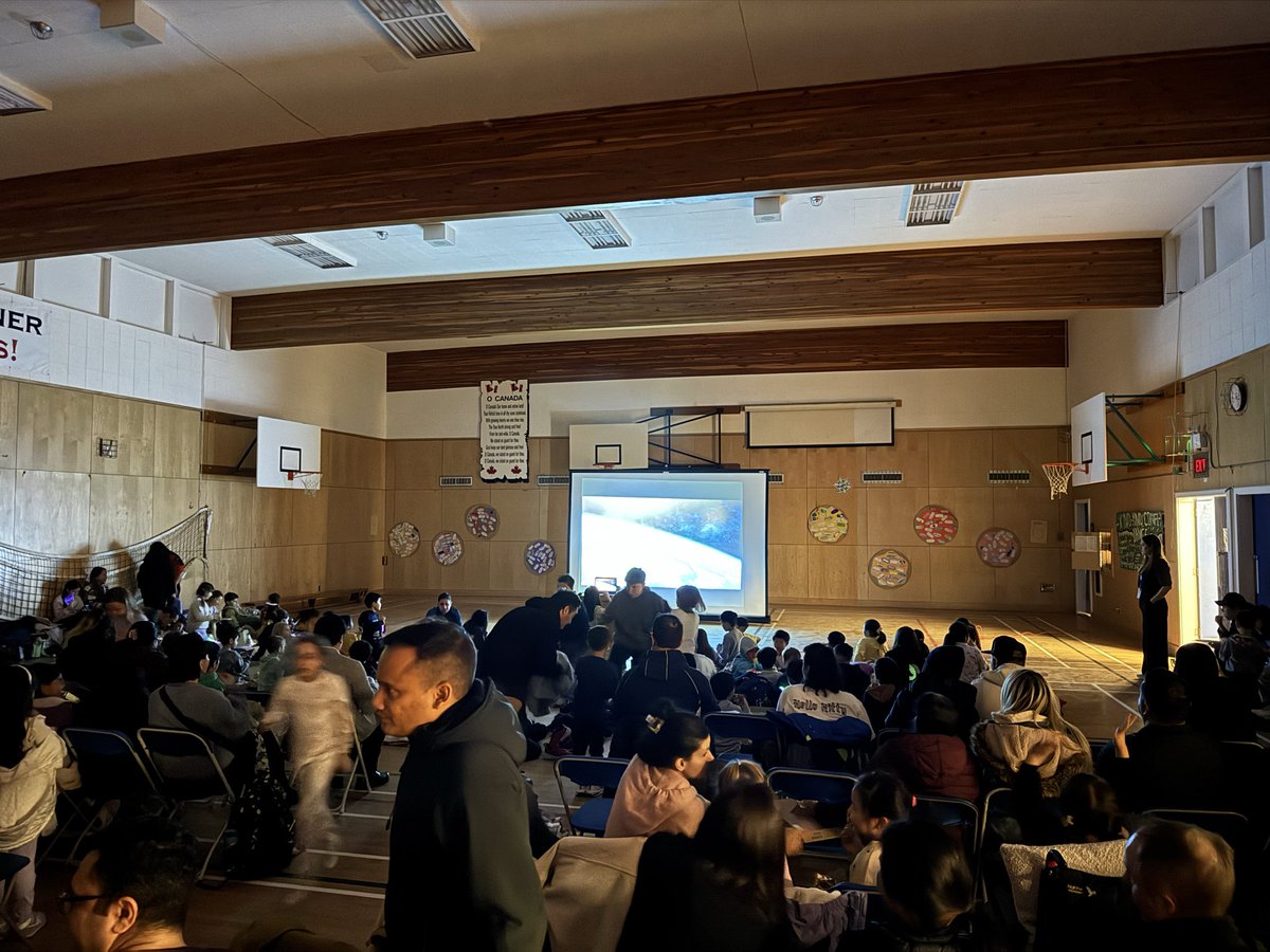 kitchenerSD41's tweet photo. As the evening set tonight our families joined us for a special movie night.  Dogman! Thank you PAC for the concession stand and Ms. Chung and Ms. MacPherson! 
#almostspring https://t.co/cItlW4khea