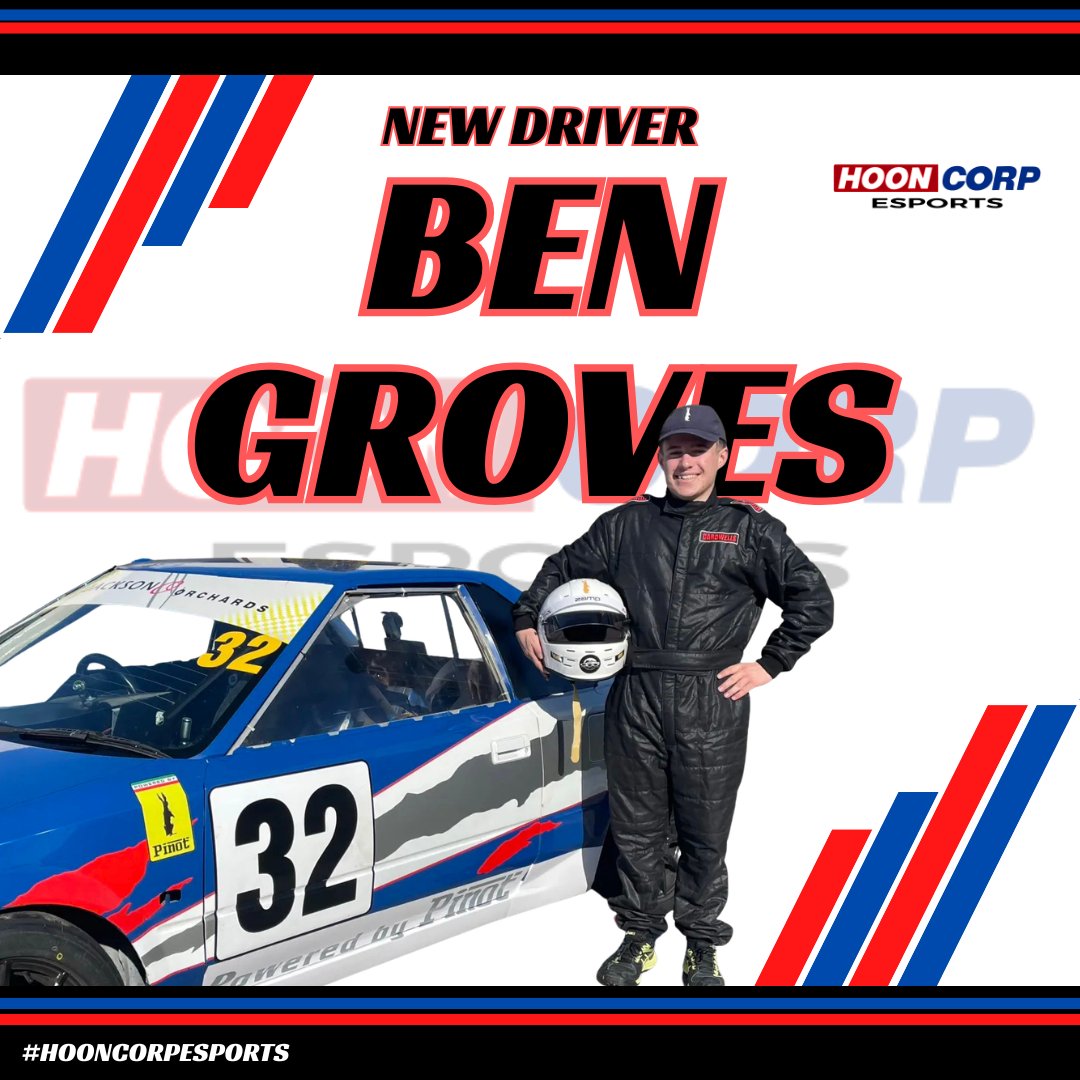 HooncorpE's tweet photo. We're stoked to announce Kiwi young gun Ben Groves is joining the Hooncorp Esports driver roster 🏁🚗💨
Ben's proven himself behind the wheel both virtually and in real life.
Welcome to the team Ben!
#HooncorpEsports #announcement #SimRacingTeam #simracingnews #nzmotorsport https://t.co/fnso6FAC1c