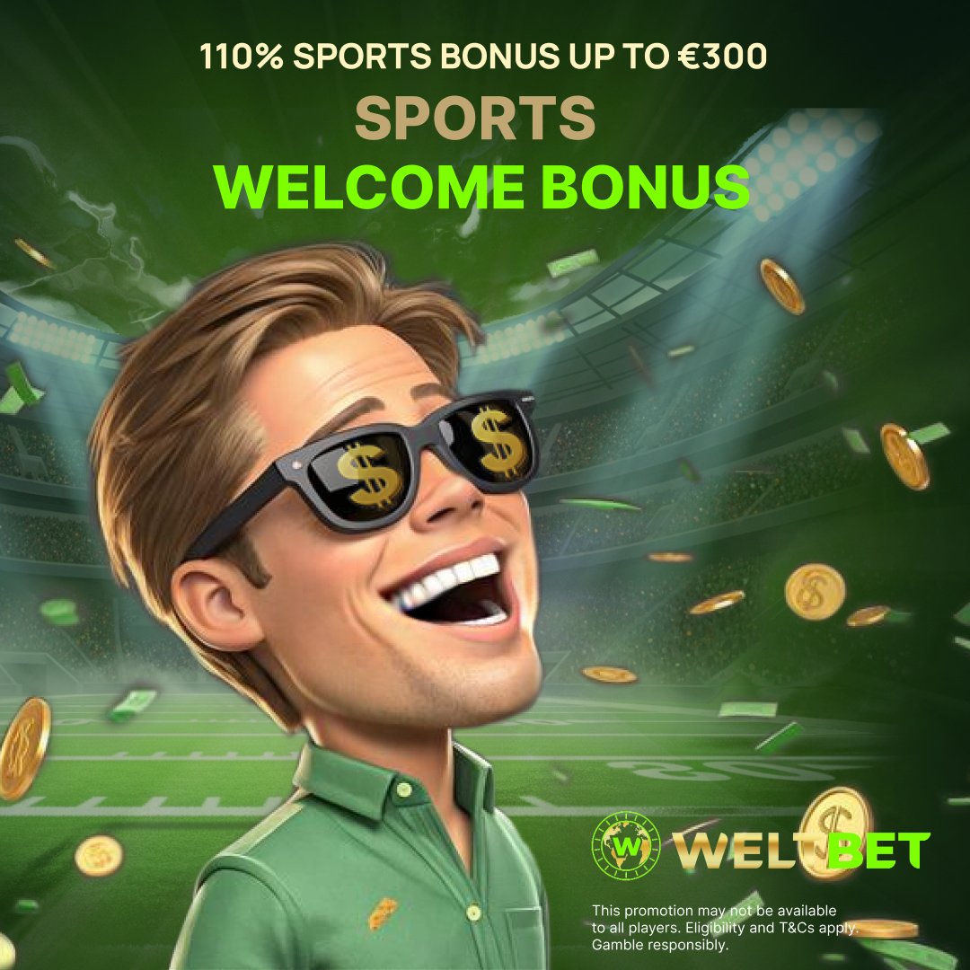 WeltBetDe's tweet image. #WeltBet #weltbetsport

Sports Welcome Bonus 110% Sports Bonus up to €300 🏆

weltbet.co/en/sportsbook
#sportswelcomebonus #ClaimYourBonus #MaximizeYourBet #ScoreBigBonus
