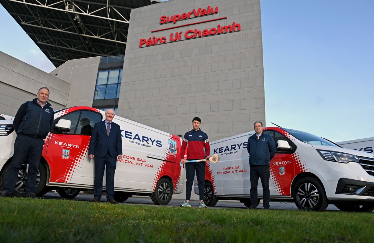 kearysmotors's tweet photo. Proud to support the Rebels for the 2026 season 🔴⚪

At SuperValu Páirc Uí Chaoimh, we were delighted to present six new Renault Trafic vans to Cork GAA as part of our official Van Partnership.

Great to have our Brand Ambassador, Tim O’Mahony, join us on the day. 🚐

#corkgaa https://t.co/gOnBOtdPpF