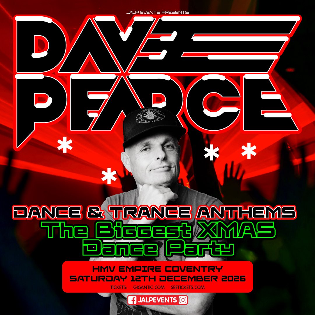 hmvempire's tweet image. 💃 DAVE PEARCE – 90s Dance &amp;amp; Trance Anthems at hmv Empire, Sat 12th December 💿

🎫 Tickets on sale now via Eventim UK: bit.ly/hmvEmpireDaveP…
8pm – 12pm // 18+ show.

#davepearce #coventry #hmvempire