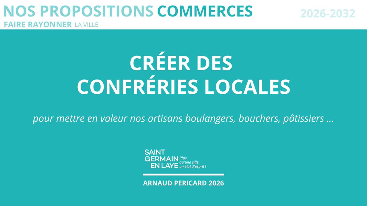 Arnaud_Pericard's tweet photo. NOS PROPOSITIONS 2026-2032
Commerces 
🛍️ Faire rayonner Saint-Germain, c'est miser sur ce qui fait la vie d'une ville : des commerces de proximité valorisés, des terrasses qui animent l'espace public, et une vraie identité commerçante portée par nos artisans. Notre ambition, c'est une ville où il fait bon flâner, consommer local et se retrouver. ☕
Le détail 👉 https://t.co/Q2cYijsHbp
#Municipales2026 #SaintGermainEnLaye #AP2026 #UPSGF