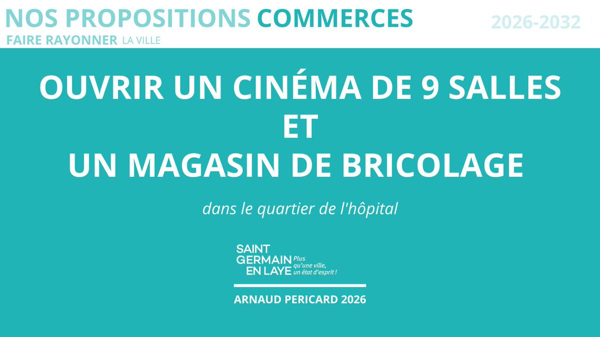 Arnaud_Pericard's tweet photo. NOS PROPOSITIONS 2026-2032
Commerces 
🛍️ Faire rayonner Saint-Germain, c'est miser sur ce qui fait la vie d'une ville : des commerces de proximité valorisés, des terrasses qui animent l'espace public, et une vraie identité commerçante portée par nos artisans. Notre ambition, c'est une ville où il fait bon flâner, consommer local et se retrouver. ☕
Le détail 👉 https://t.co/Q2cYijsHbp
#Municipales2026 #SaintGermainEnLaye #AP2026 #UPSGF