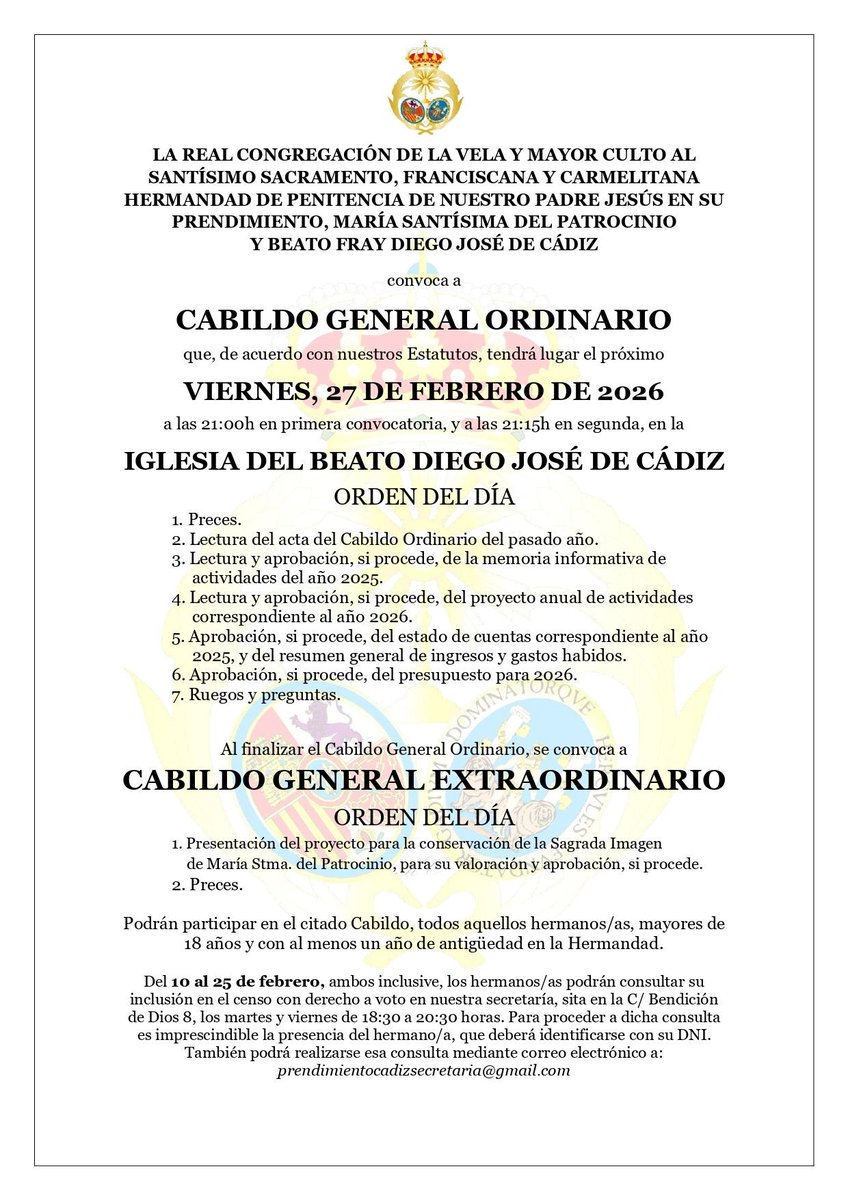 Real Congregación de la Vela y Hermandad del Prendimiento de Cádiz