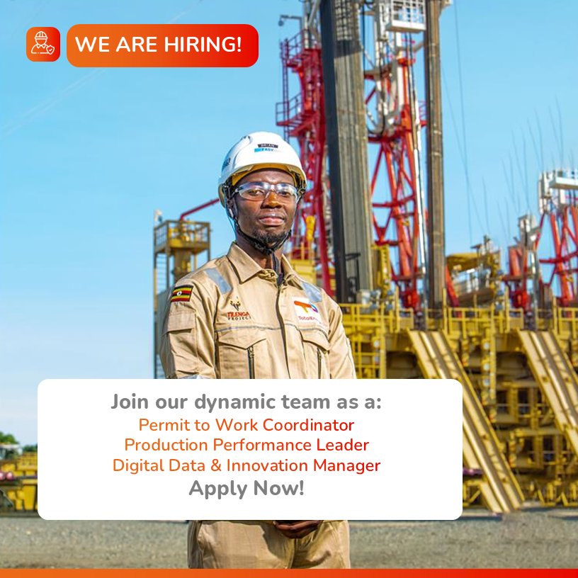 jobsinugandanow's tweet image. #JobOpportunities

Here is your chance to join #TotalEnergiesEPUganda as:

✅ Permit to Work Coordinator
✅ Production Performance Leader
✅ Digital Data &amp;amp; Innovation Manager

Checklist:
✅Review the advert and job requirements.
✅Review and update your CV
✅Submit your