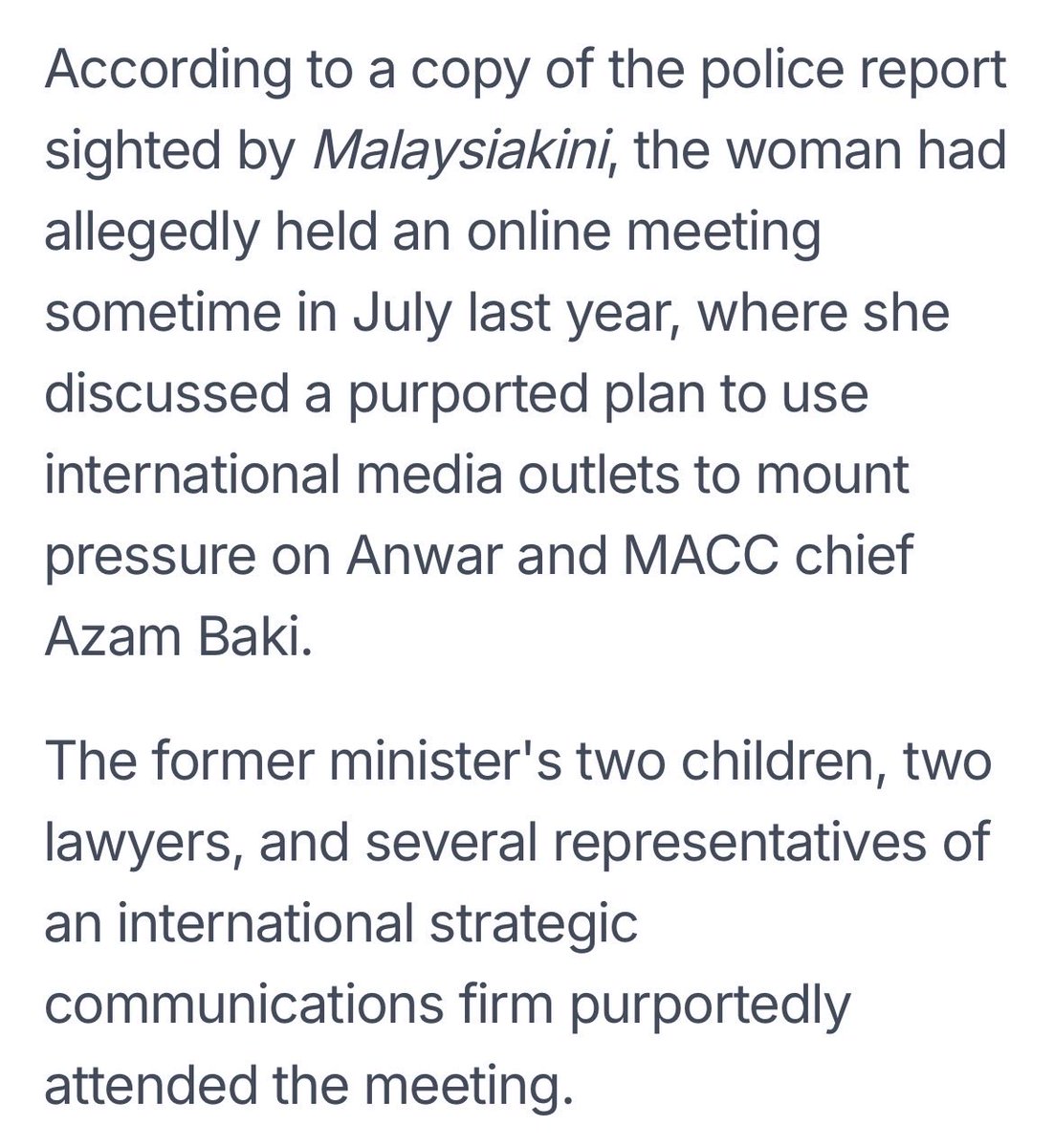 Anak Daim sedang diburu SPRM. Tak cari Naimah?

2. Serious question: Is running a communications campaign against the PM and the government a crime?

I think if it involves foreign governments or their agents, it would be criminal, treasonous.